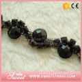 slipper accessories of black crystal cup chain